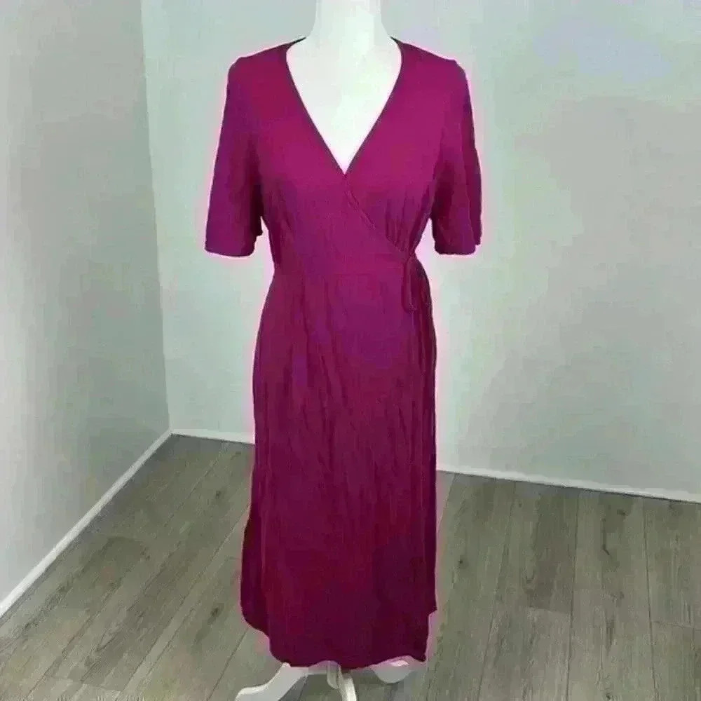Old Navy Pink Long Open Front Short Sleeve Cardigan Size L